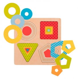 Goki Viacvrstvové puzzle Geometrické tvary, 16 dielikov {PRODUCT_REFERENCE}-3