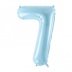 PartyDeco Fóliový balón Číslo 7 svetlomodrý 86cm {PRODUCT_REFERENCE}-1
