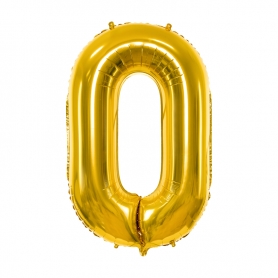 PartyDeco Fóliový balón Číslo 0 zlatý 86cm {PRODUCT_REFERENCE}-1