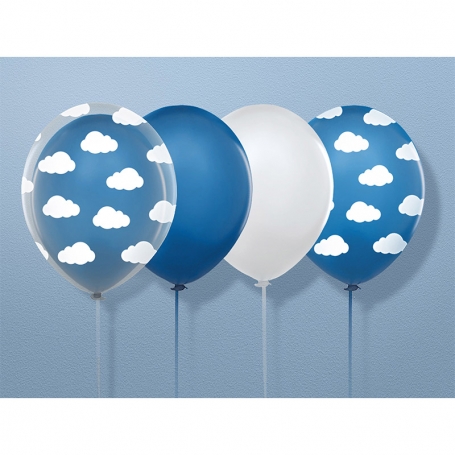PartyDeco Balóny Biele obláčiky 30cm 6ks {PRODUCT_REFERENCE}-1