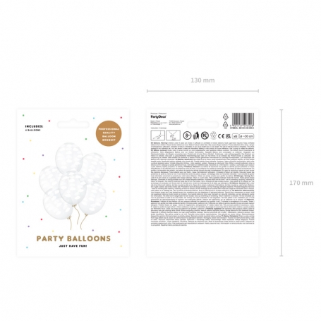 PartyDeco Balóny Biele obláčiky 30cm 6ks {PRODUCT_REFERENCE}-1