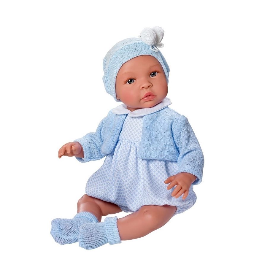 Asi Bábika bábätko Leo 46cm, v modrom overale s čiapkou {PRODUCT_REFERENCE}-1