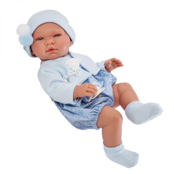 Asi Realistické bábätko Pablo 43cm, v modrom overale s čiapkou {PRODUCT_REFERENCE}-1