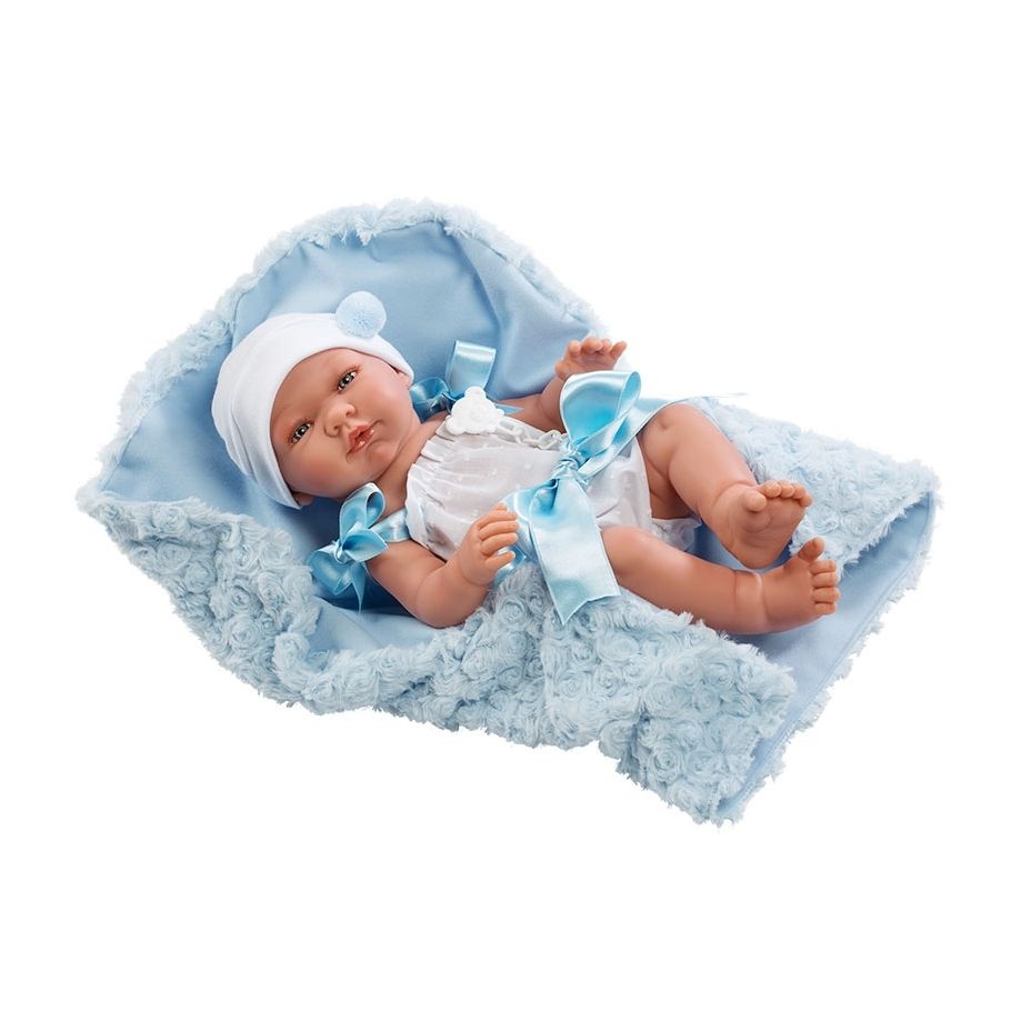 Asi Realistické bábätko Pablo 43cm, s modrou dekou {PRODUCT_REFERENCE}-1